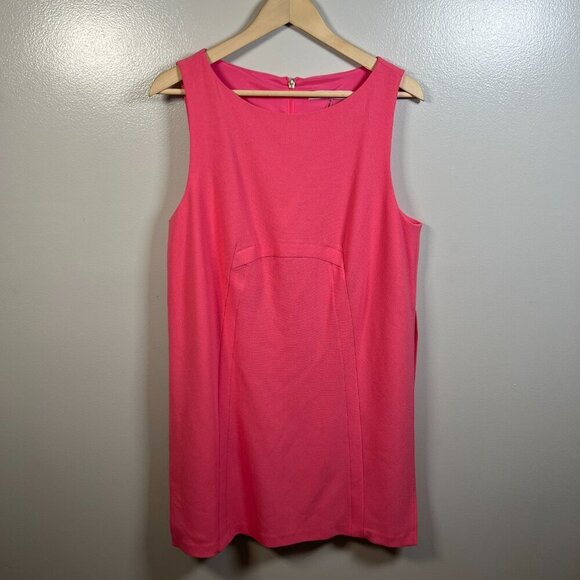 Trina Turk Capistrano Swing Dress Size 12 Passion Fruit Pink Knit Vacation Work - Picture 1 of 10